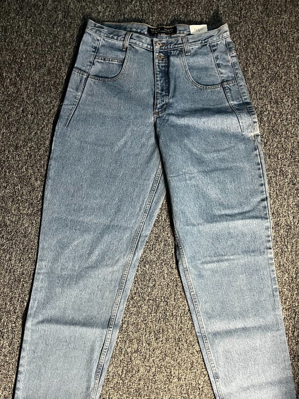 Men's Vintage 90s Guess Jeans Size 34X34 Light Wash Blue 075 PASCAL NWT